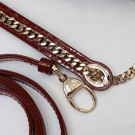 MINI LADY BAG 17 IN RED QUILTED MACROCANNAGE CALFSKIN