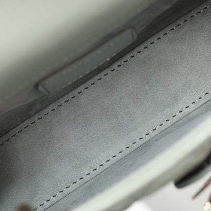 MINI LADY BAG 17 IN PALE LEAF GREEN QUILTED MACROCANNAGE CALFSKIN