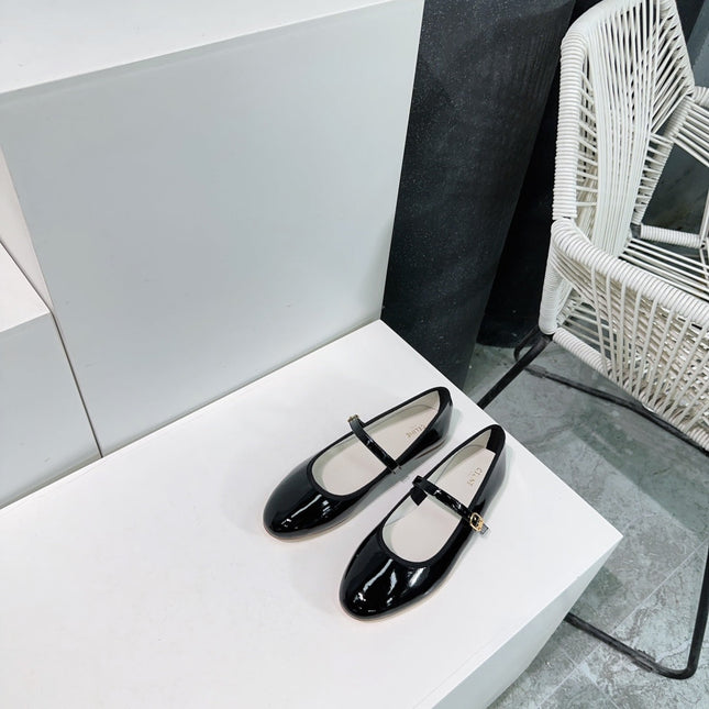 MARRY JANE FLAT IN BLACK PATENT CALFSKIN