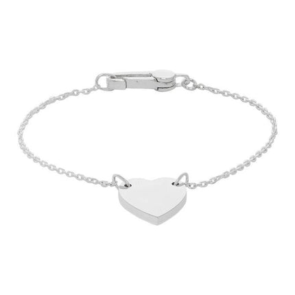 GG LOGO HEART-SHAPED PENDANT SILVER BRACELET