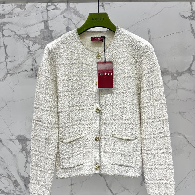 Gucci 2025 Cardigan Cream White Wool