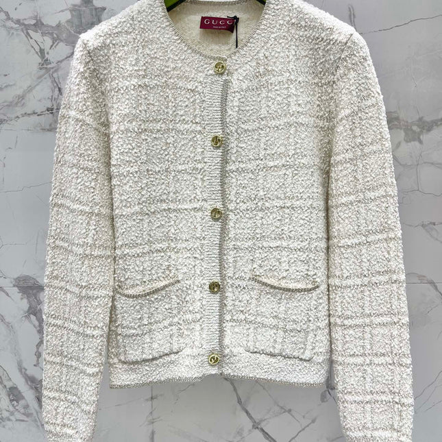 Gucci 2025 Cardigan Cream White Wool