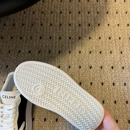 BLOCK SNEAKER WITH TRIOMPHE IN WHITE MIX BLACK CALFSKIN