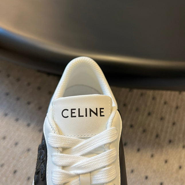 BLOCK SNEAKER WITH TRIOMPHE IN WHITE MIX BLACK CALFSKIN