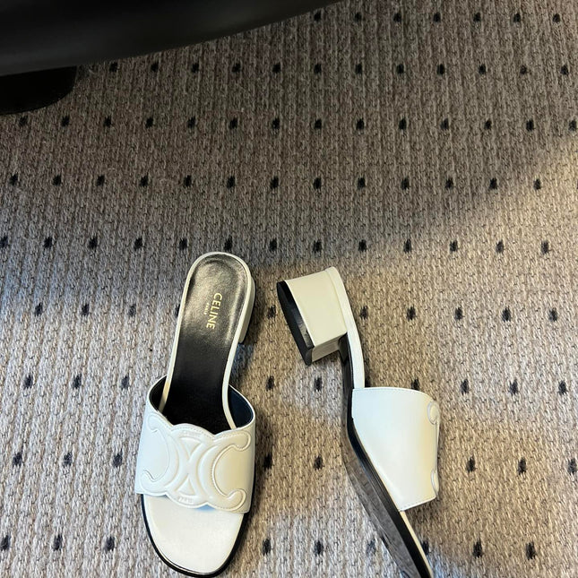 CLEMENCE MULE IN WHITE LAMBSKIN AND PATENT CALFSKIN