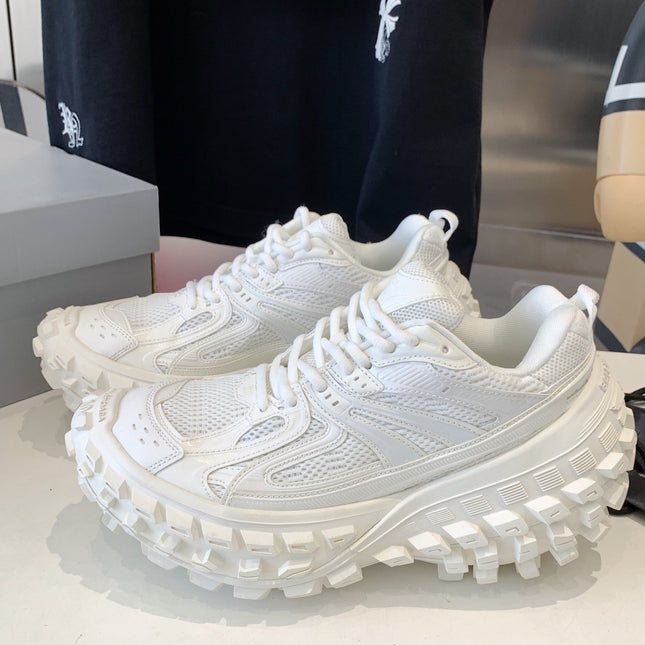 CHUNKY SNEAKERS IN WHITE POLYURETHANE, POLYESTER AND NYLON