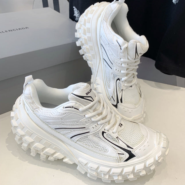 CHUNKY SNEAKERS IN WHITE MIX BLACK POLYURETHANE, POLYESTER AND NYLON