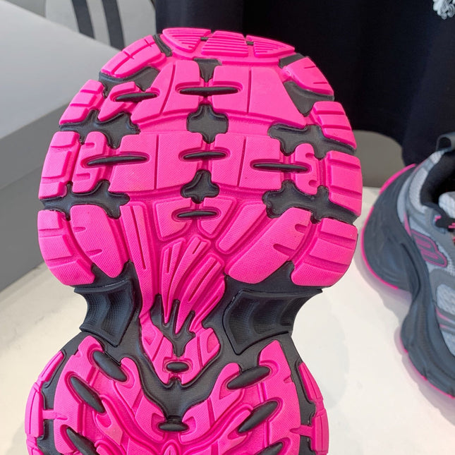 DAD SHOES IN GRAY MIX PINK MESH AND CALFSKIN