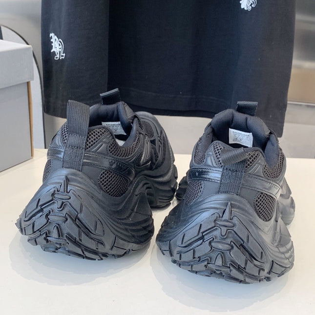 DAD SHOES IN BLACK MESH AND CALFSKIN