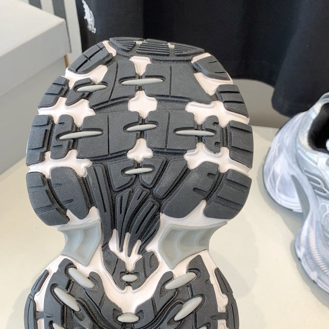 DAD SHOES IN SILVER WHITE MESH AND CALFSKIN