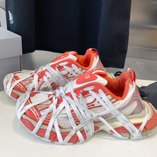 3XL EXTREME LACE SNEAKER ORANGE MIX DUST WHITE AND SILVER