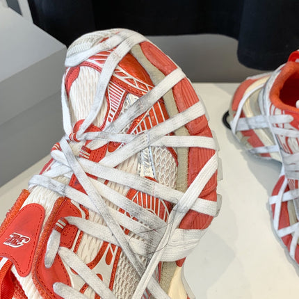 3XL EXTREME LACE SNEAKER ORANGE MIX DUST WHITE AND SILVER