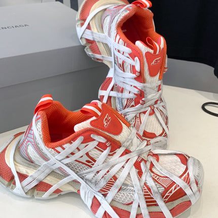 3XL EXTREME LACE SNEAKER ORANGE MIX DUST WHITE AND SILVER