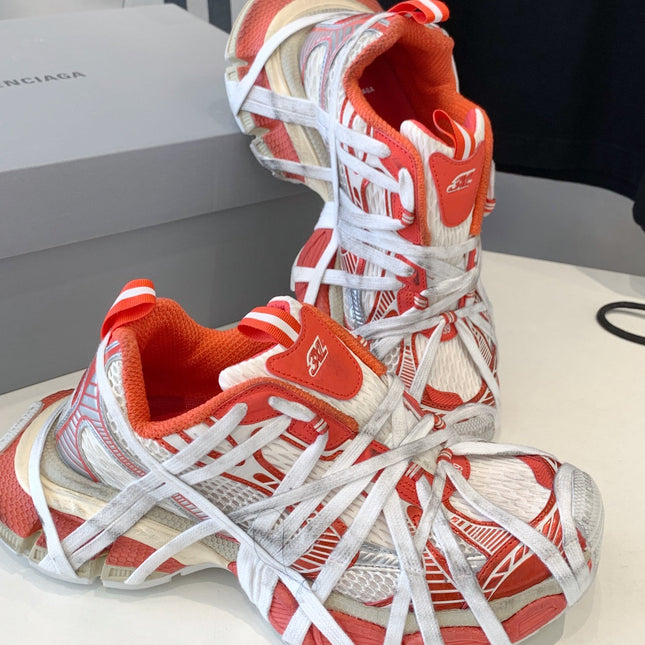 3XL EXTREME LACE SNEAKER ORANGE MIX DUST WHITE AND SILVER