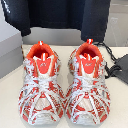 3XL EXTREME LACE SNEAKER ORANGE MIX DUST WHITE AND SILVER