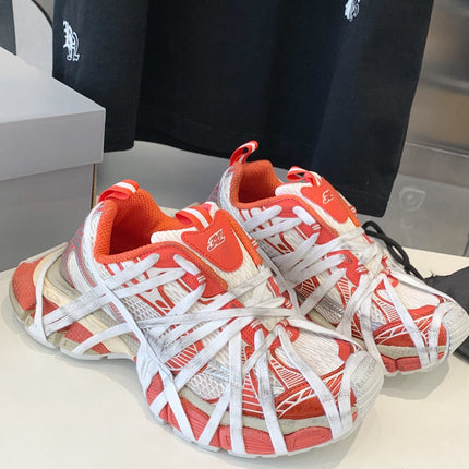 3XL EXTREME LACE SNEAKER ORANGE MIX DUST WHITE AND SILVER