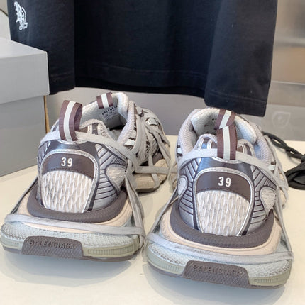 3XL EXTREME LACE SNEAKER BROWN MIX DUST WHITE AND SILVER