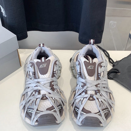 3XL EXTREME LACE SNEAKER BROWN MIX DUST WHITE AND SILVER