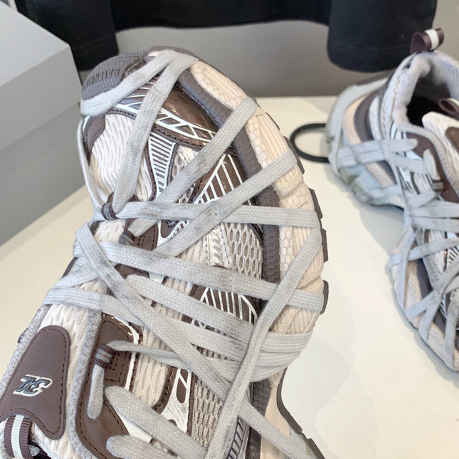 3XL EXTREME LACE SNEAKER BROWN MIX DUST WHITE AND SILVER