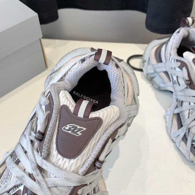3XL EXTREME LACE SNEAKER BROWN MIX DUST WHITE AND SILVER