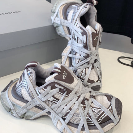 3XL EXTREME LACE SNEAKER BROWN MIX DUST WHITE AND SILVER