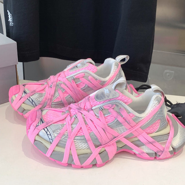 3XL EXTREME LACE SNEAKER SILVER AND PINK
