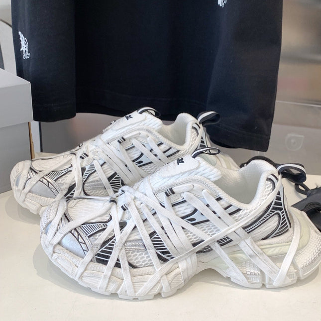 3XL EXTREME LACE SNEAKER WHITE AND SILVER