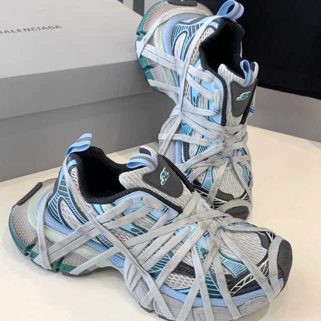 3XL EXTREME LACE SNEAKER GRAY AND LIGHT BLUE