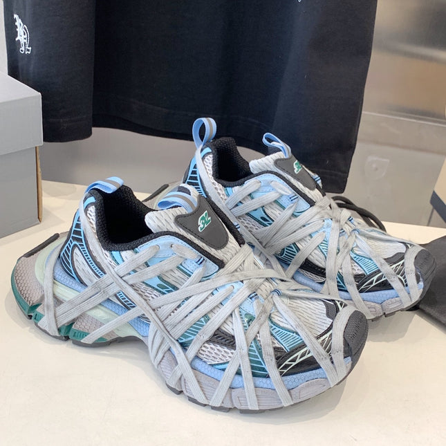 3XL EXTREME LACE SNEAKER GRAY AND LIGHT BLUE