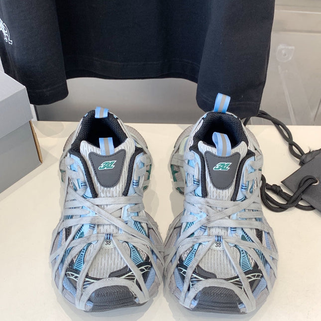 3XL EXTREME LACE SNEAKER GRAY AND LIGHT BLUE