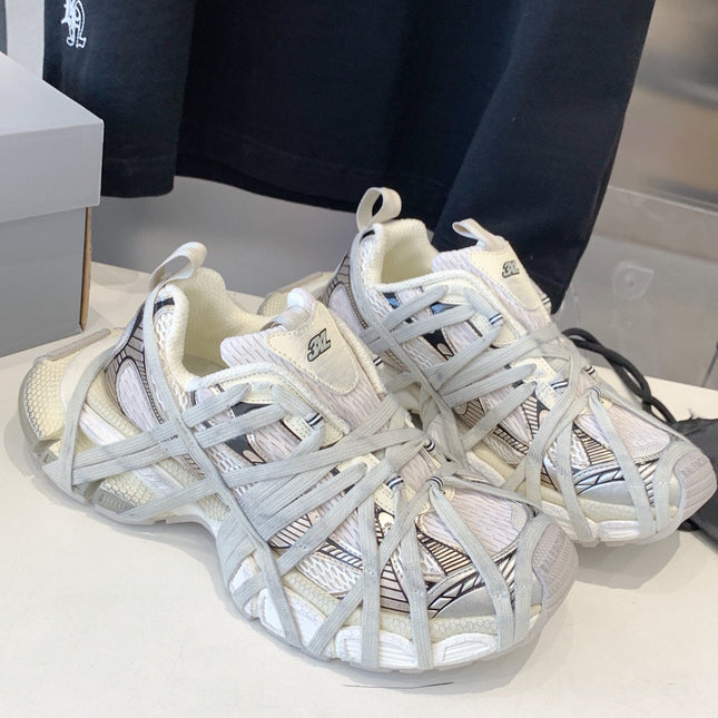 3XL EXTREME LACE SNEAKER BEIGE AND GRAY