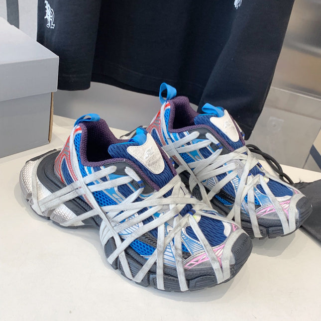 3XL EXTREME LACE SNEAKER BLUE MIX PINK SILVER AND RED