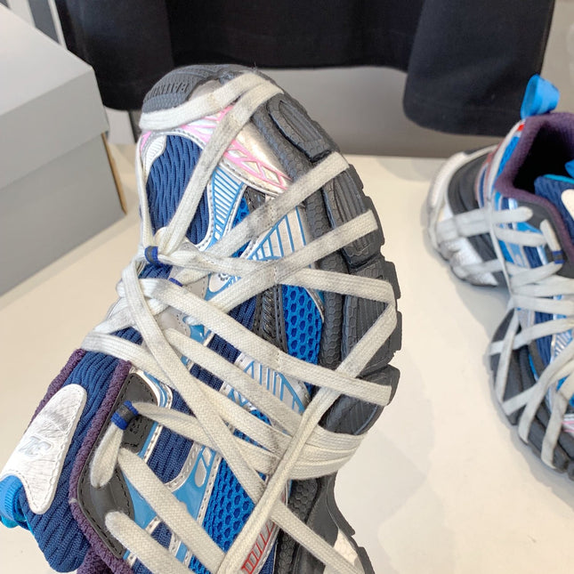 3XL EXTREME LACE SNEAKER BLUE MIX PINK SILVER AND RED