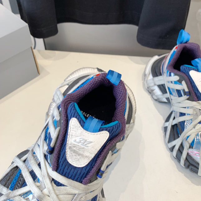 3XL EXTREME LACE SNEAKER BLUE MIX PINK SILVER AND RED