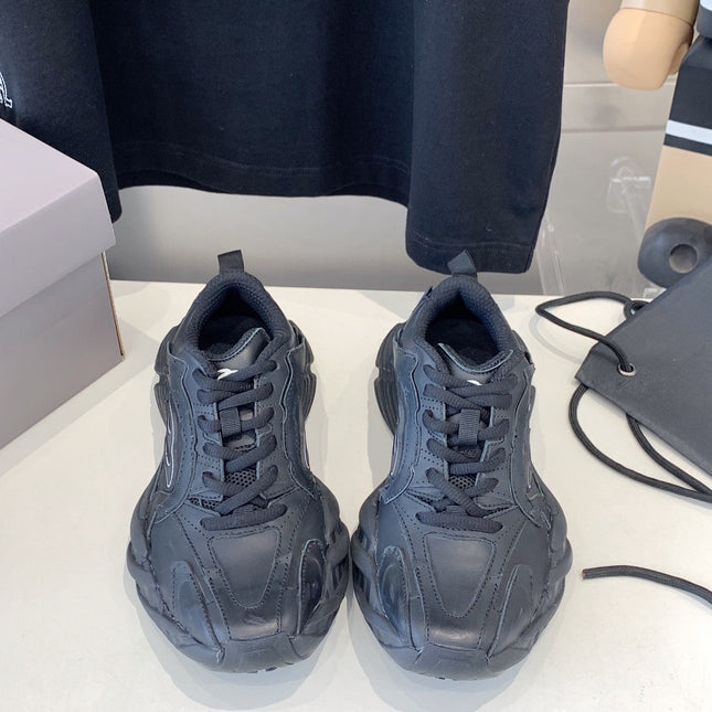 MONDAY SHOE IN BLACK COWSKIN AND POLYESTER