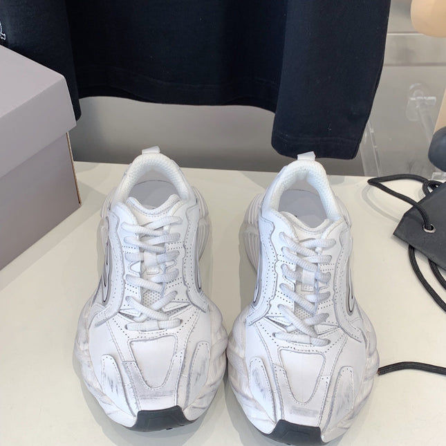 MONDAY SHOE IN WHITE COWSKIN AND POLYESTER