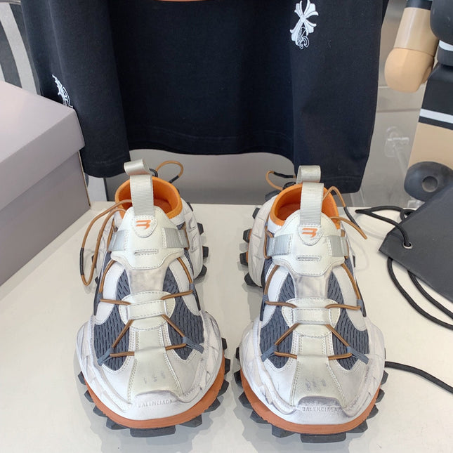 HIKE SNEAKER IN BEIGE AND ORANGE MESH, POLYURETHANE AND POLYESTER