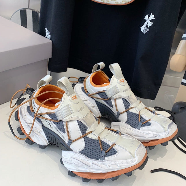 HIKE SNEAKER IN BEIGE AND ORANGE MESH, POLYURETHANE AND POLYESTER