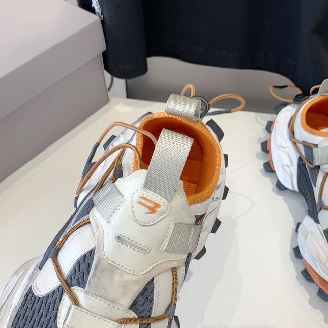 HIKE SNEAKER IN BEIGE AND ORANGE MESH, POLYURETHANE AND POLYESTER