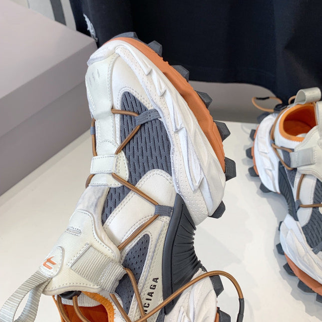 HIKE SNEAKER IN BEIGE AND ORANGE MESH, POLYURETHANE AND POLYESTER