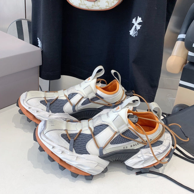 HIKE SNEAKER IN BEIGE AND ORANGE MESH, POLYURETHANE AND POLYESTER