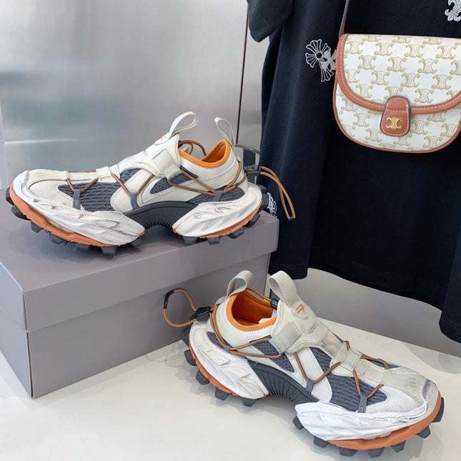 HIKE SNEAKER IN BEIGE AND ORANGE MESH, POLYURETHANE AND POLYESTER