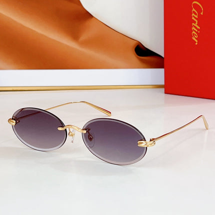 PREMIÈRE RIMLESS OVAL FRAME SUNGLASSES CT0565S IN METAL
