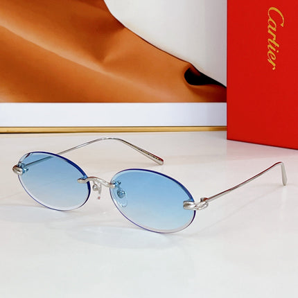 PREMIÈRE RIMLESS OVAL FRAME SUNGLASSES CT0565S IN METAL