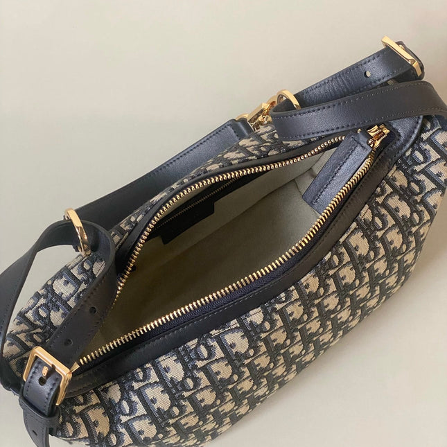 MEDIUM D-JOURNEY SHOULDER BAG 25 IN BLACK MONOGRAM OBLIQUE JACQUARD