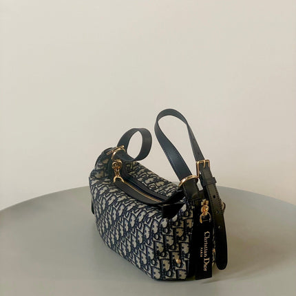 MEDIUM D-JOURNEY SHOULDER BAG 25 IN BLACK MONOGRAM OBLIQUE JACQUARD