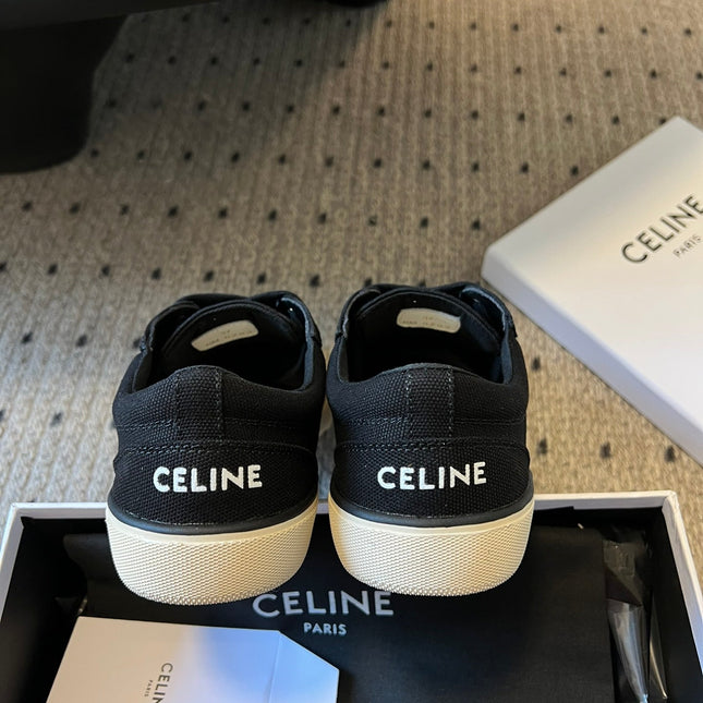 TRAINER LOW LACE-UP SNEAKER IN BLACK CANVAS