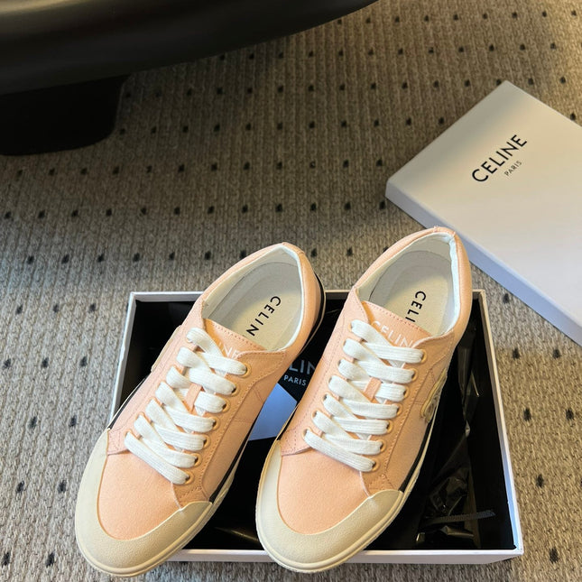 TRAINER LOW LACE-UP SNEAKER IN LIGHT ORANGE CANVAS