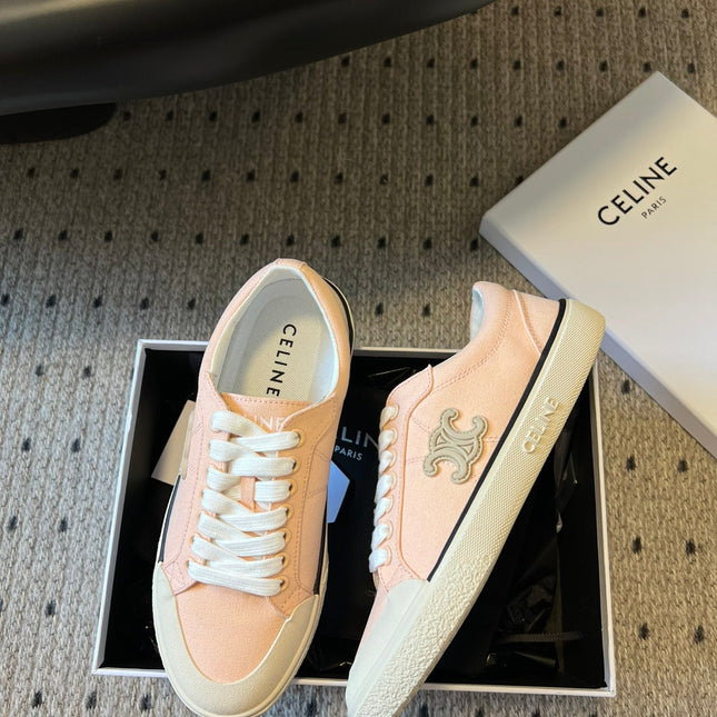 TRAINER LOW LACE-UP SNEAKER IN LIGHT ORANGE CANVAS