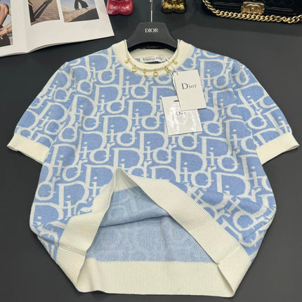 Dior 25 T-Shirt Light Blue Wool 232731